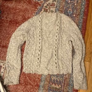 Mott & bow oatmeal fisherman cable kit sweater